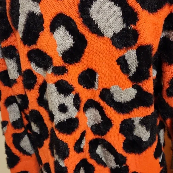 Torrid Neon Animal Print Cardigan Sweater Size 12/14 New Without Tags - Picture 7 of 11